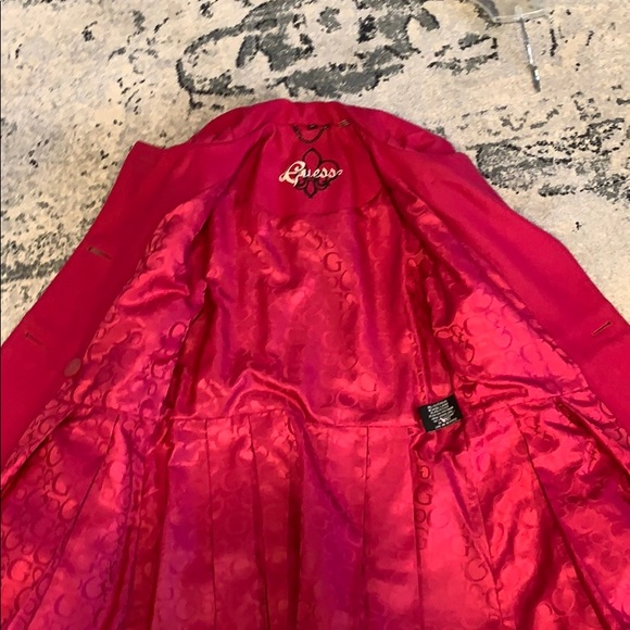 Guess Bright Pink Pea Coat, Small - Picture 5 of 6